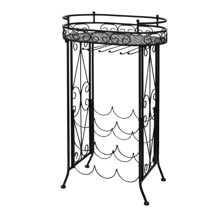 vinreol med glasholder 9 flasker metal