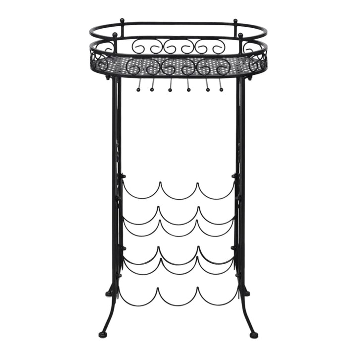 vinreol med glasholder 9 flasker metal