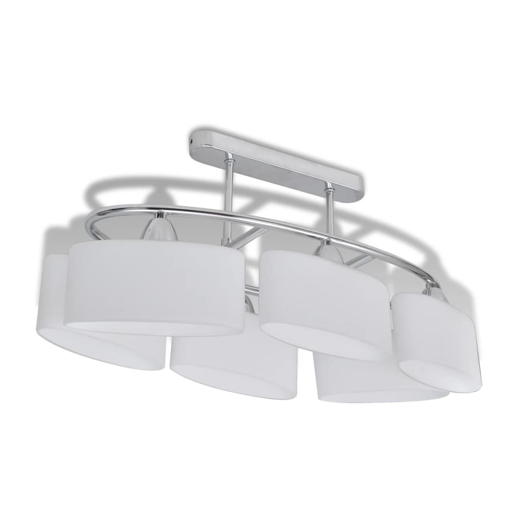 loftslampe ellipseformede glasskærme 6 E14-pærer
