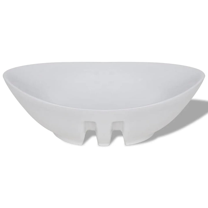 håndvask keramisk oval med overløb 59 x 38,5 cm