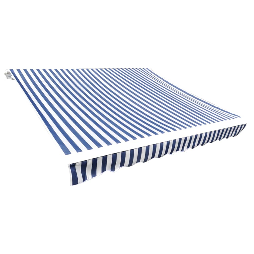 udskiftningsdug til markise 4x3 m polyester blå og hvid