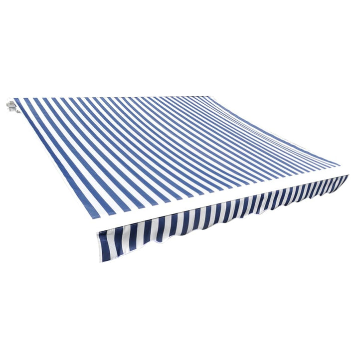 udskiftningsdug til markise 4x3 m polyester blå og hvid