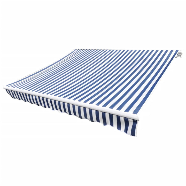 udskiftningsdug til markise 4x3 m polyester blå og hvid