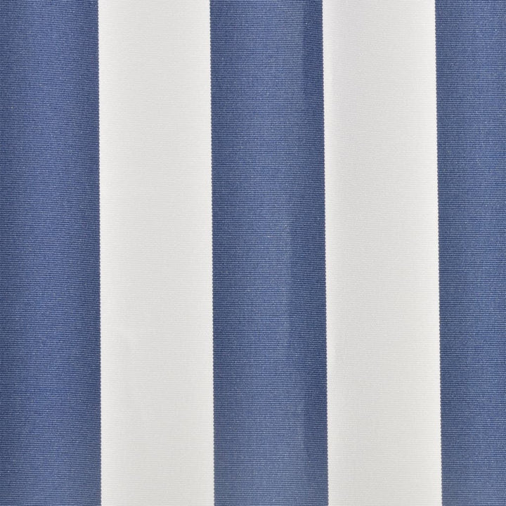 udskiftningsdug til markise 4x3 m polyester blå og hvid