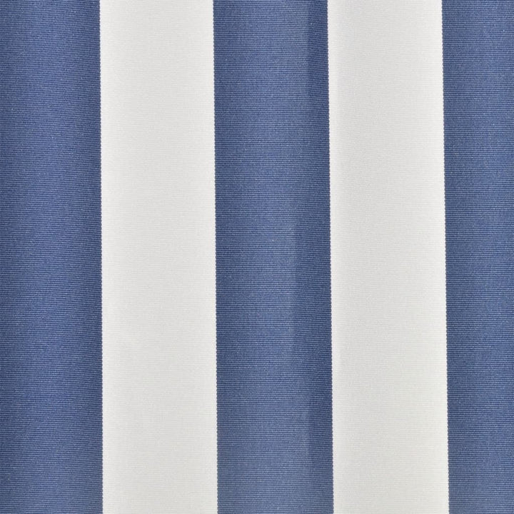 udskiftningsdug til markise 6x3 m polyester blå og hvid