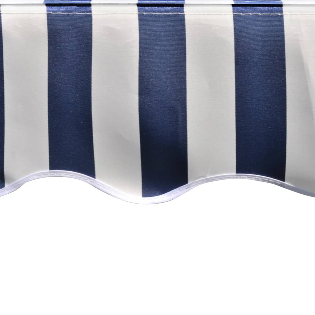 udskiftningsdug til markise 6x3 m polyester blå og hvid
