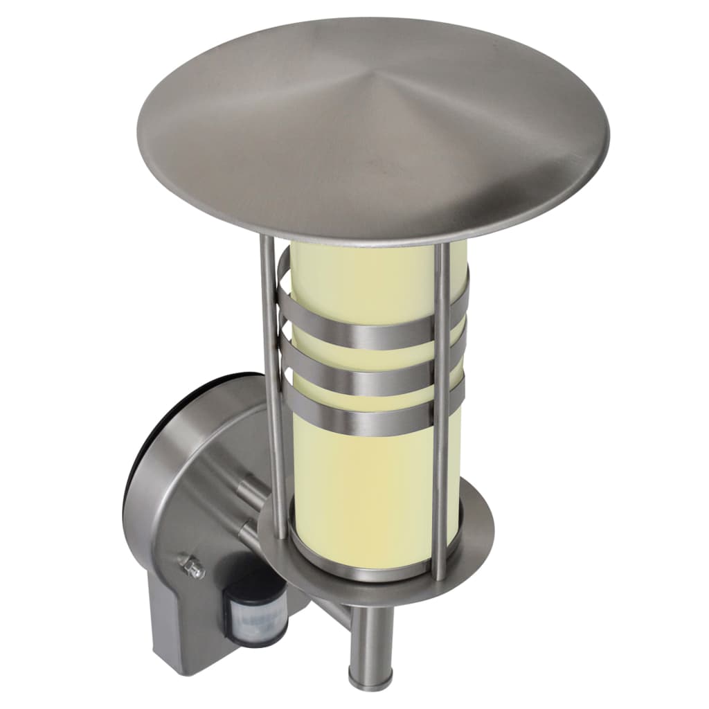 LED væglampe i rustfrit stål *Cylinder formet med sensor*