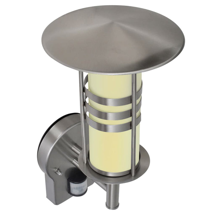 LED væglampe i rustfrit stål *Cylinder formet med sensor*