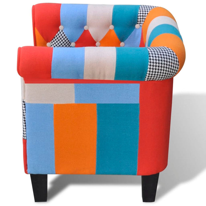 lænestol med patchworkdesign stof