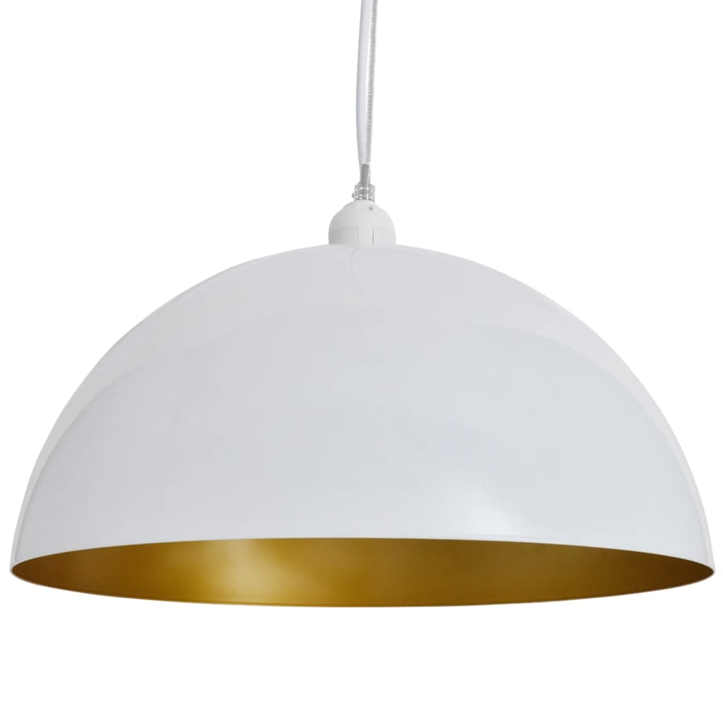 loftslampe halvkugle 2 stk. højdejusterbar hvid