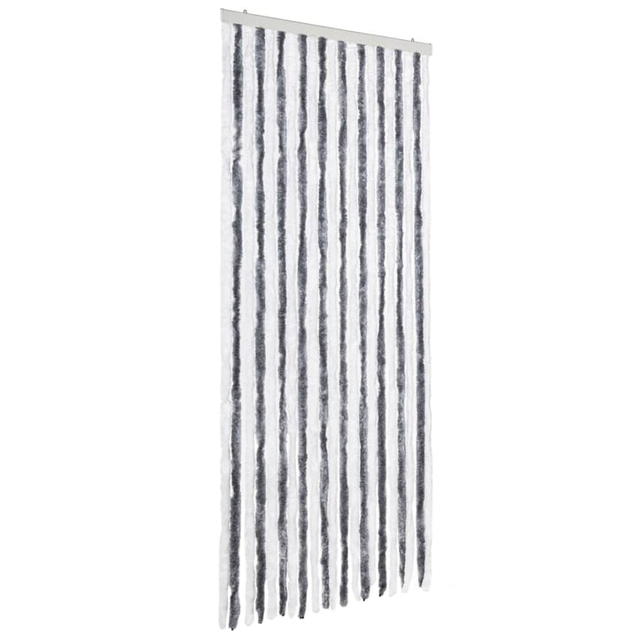 insektgardin grå og hvid 90 x 220 cm chenille