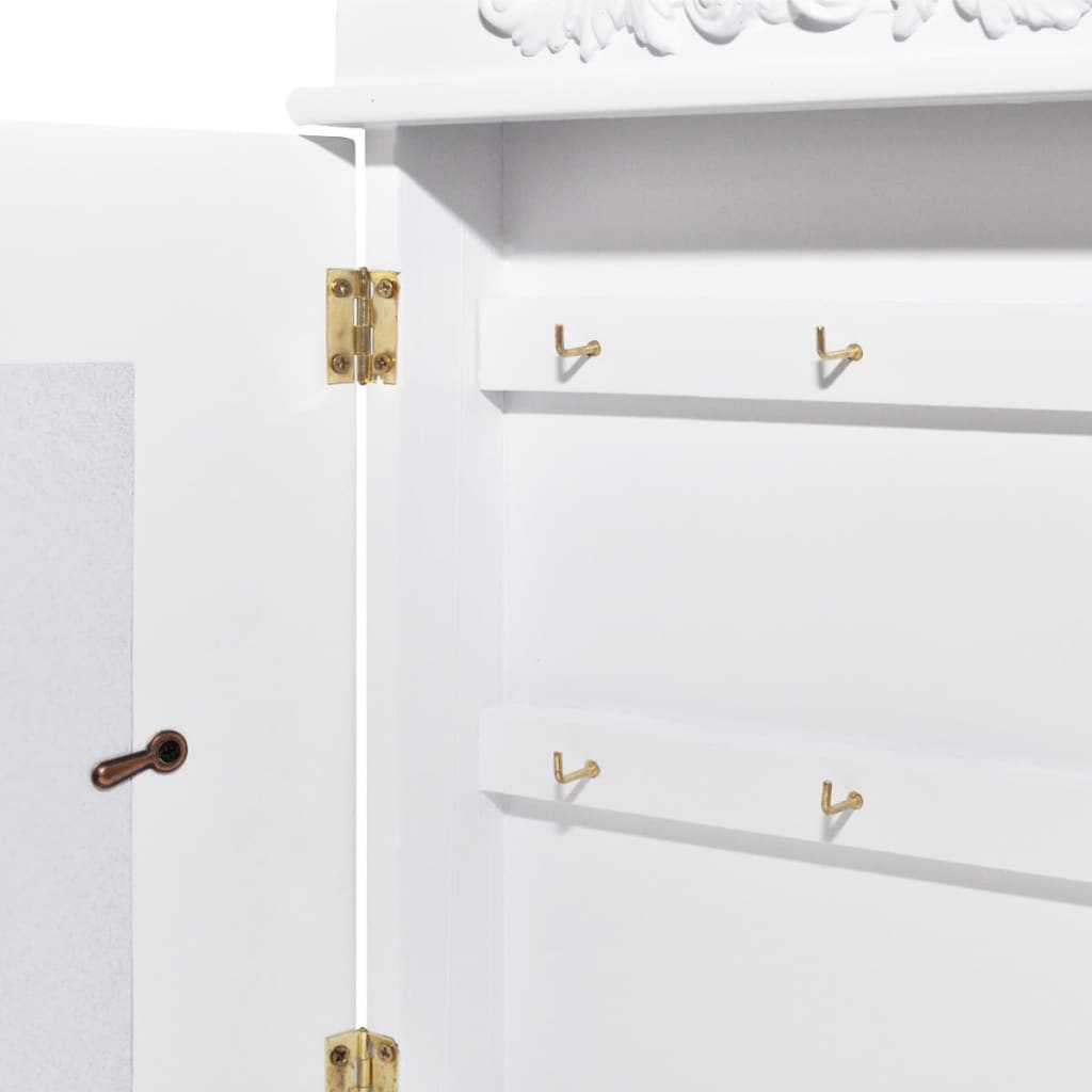 nøgleskab med billedramme hvid