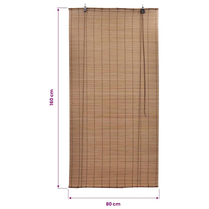 rullegardin 80x160 cm bambus brun