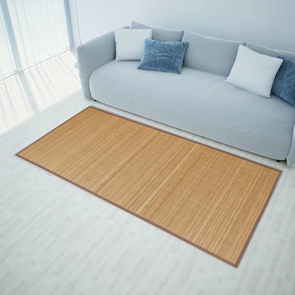 gulvtæppe 120x180 cm rektangulært bambus brun