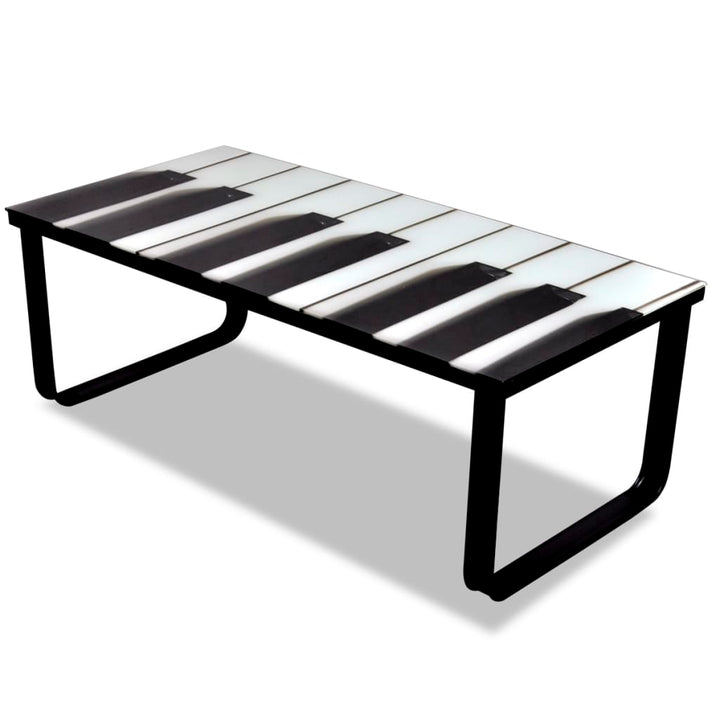 sofabord med klaverprint glasbordplade