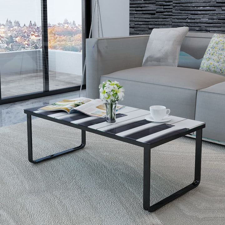 sofabord med klaverprint glasbordplade