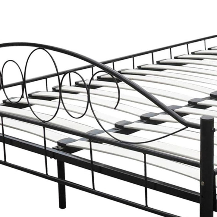 seng med madras sort metal 180 x 200 cm