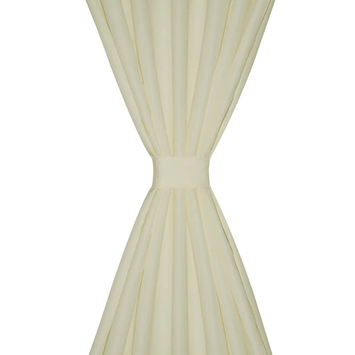 Gardiner i mikro-satin med løkker 2 stk. 140 x 245 cm cremefarvet