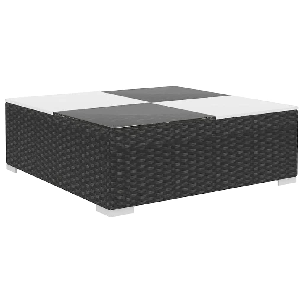 haveloungesæt 8 dele med hynder polyrattan sort