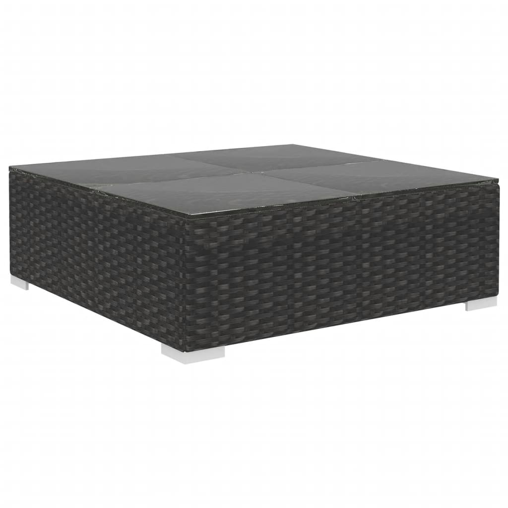haveloungesæt 12 dele med hynder polyrattan sort
