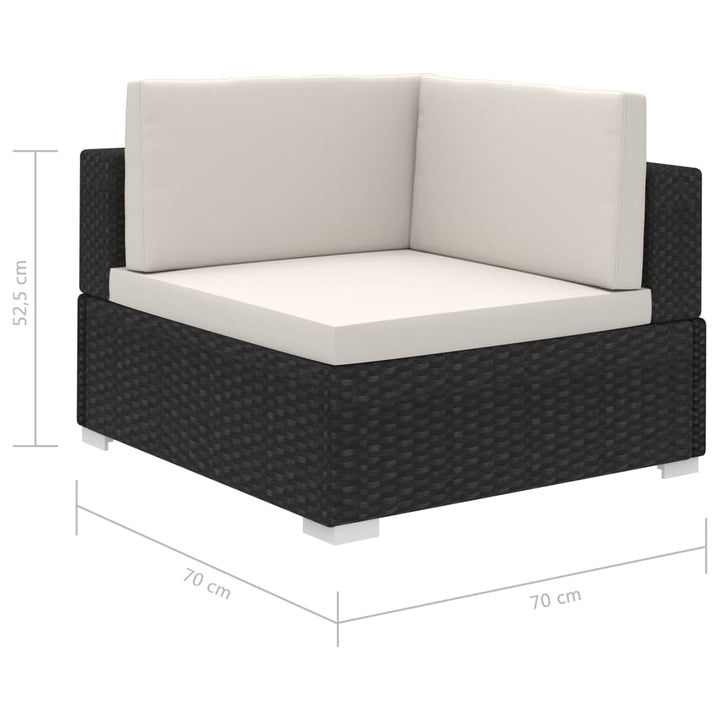 haveloungesæt 12 dele med hynder polyrattan sort