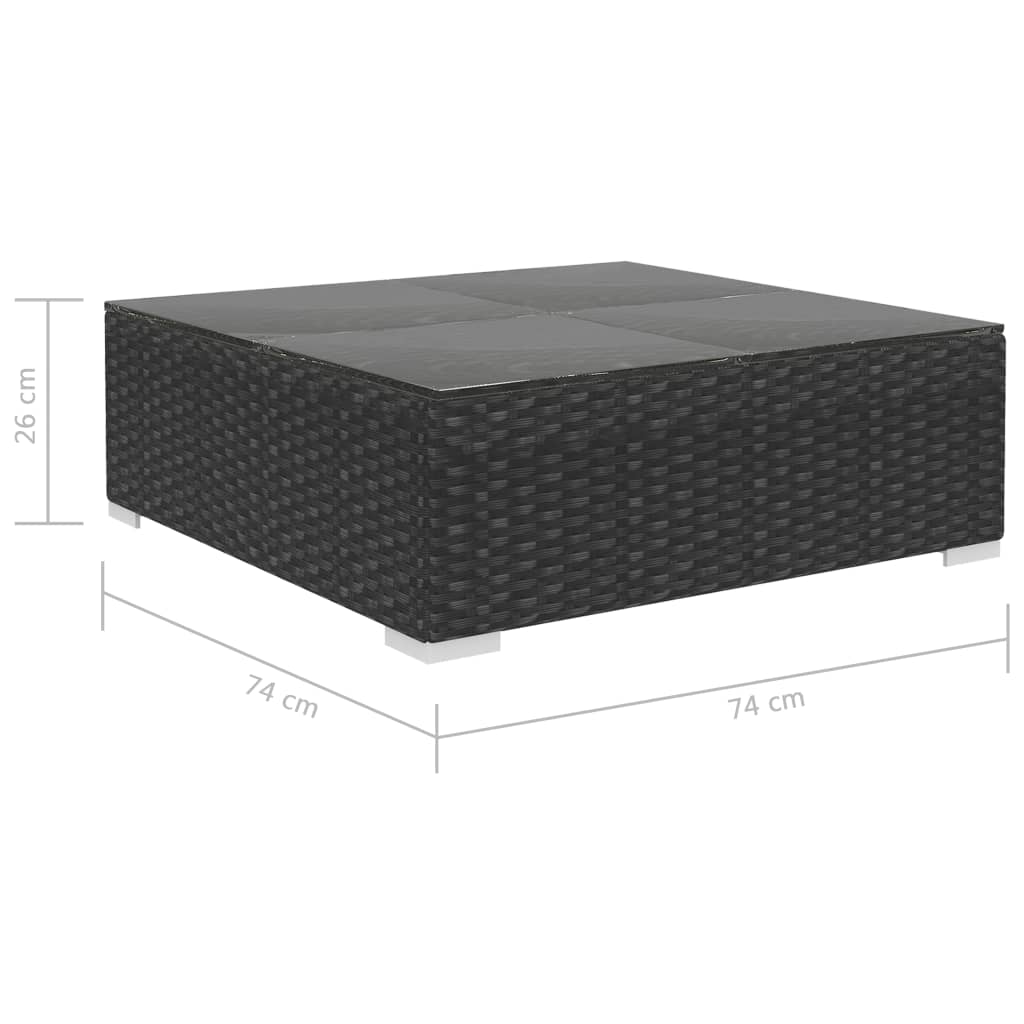haveloungesæt 12 dele med hynder polyrattan sort