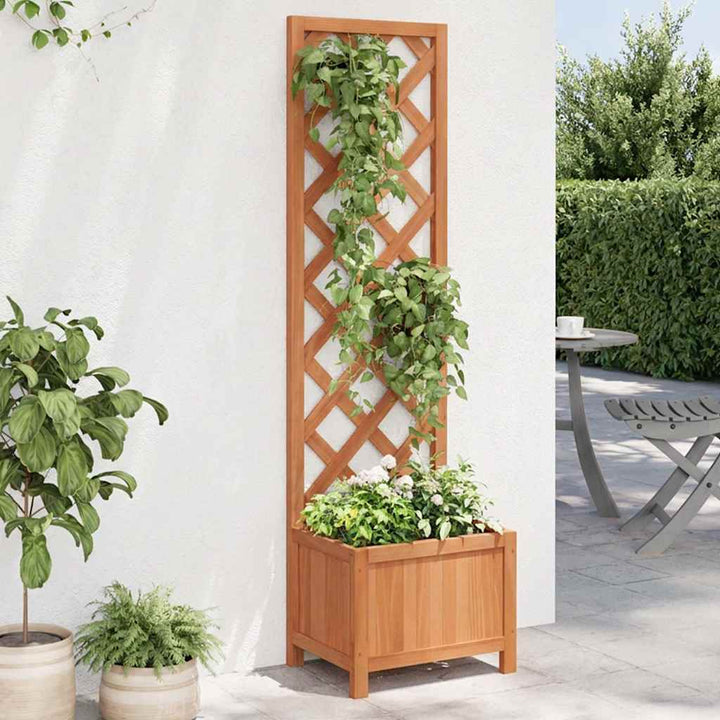 plantekasse med espalier 40x30x135 cm massivt grantræ
