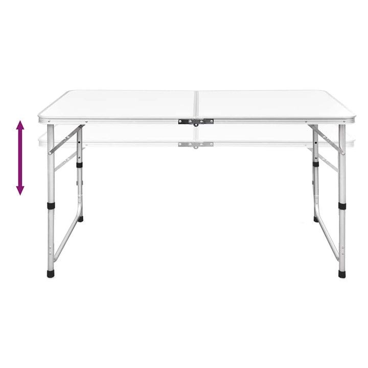 sammenklappeligt campingbord justérbart aluminium 120 x 60 cm
