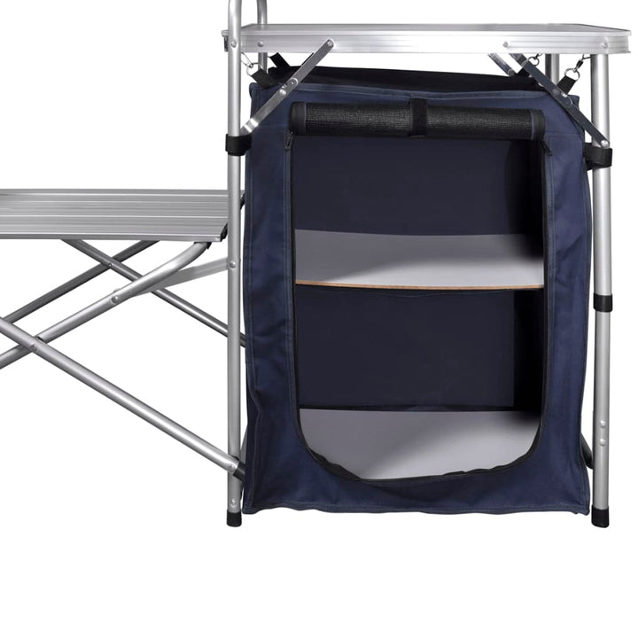foldbart campingbord med skærm aluminium