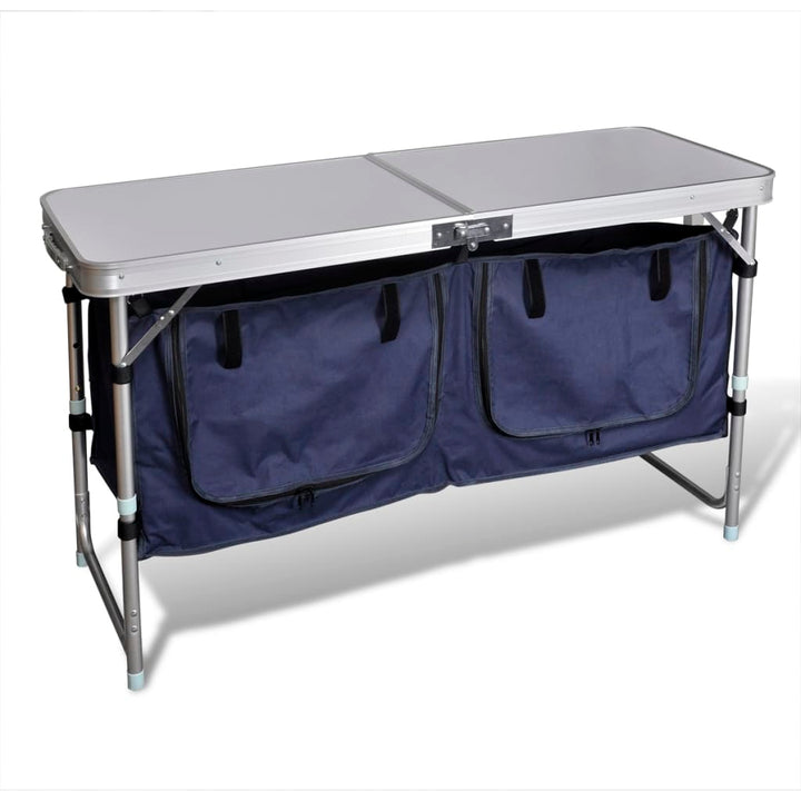 sammenklappeligt campingbord med aluminiumstel