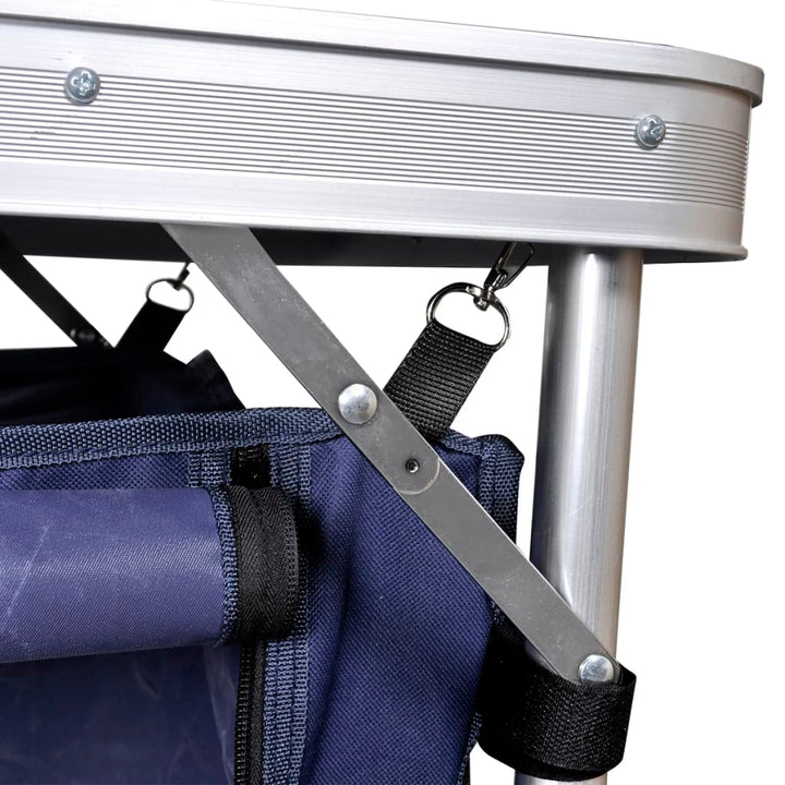 sammenklappeligt campingbord med aluminiumstel