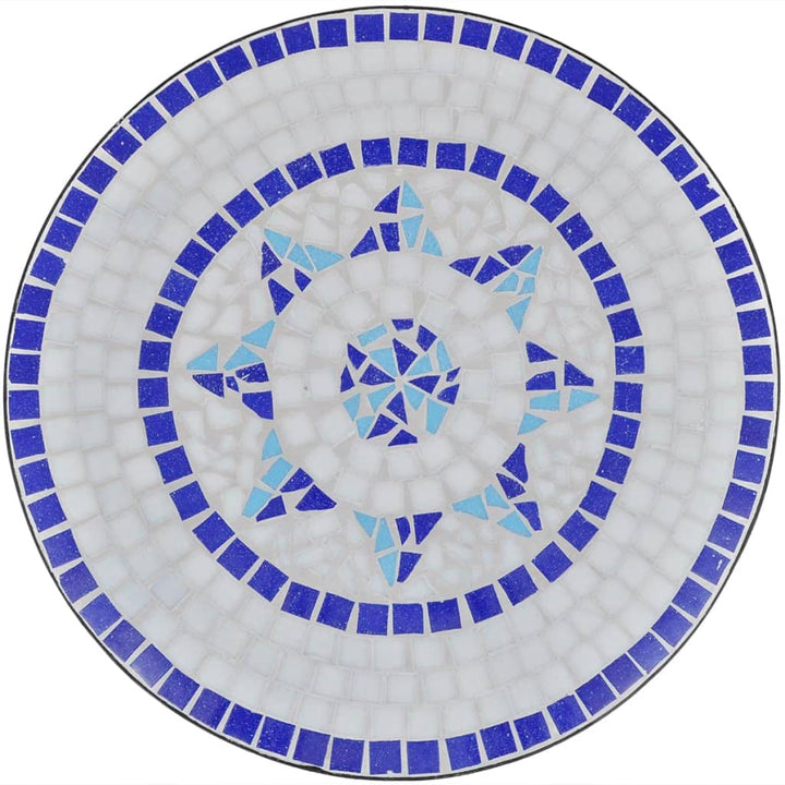 bistrobord 60 cm mosaik blå og hvid