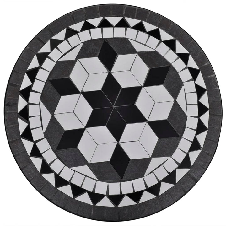 bistrobord 60 cm mosaik sort og hvid