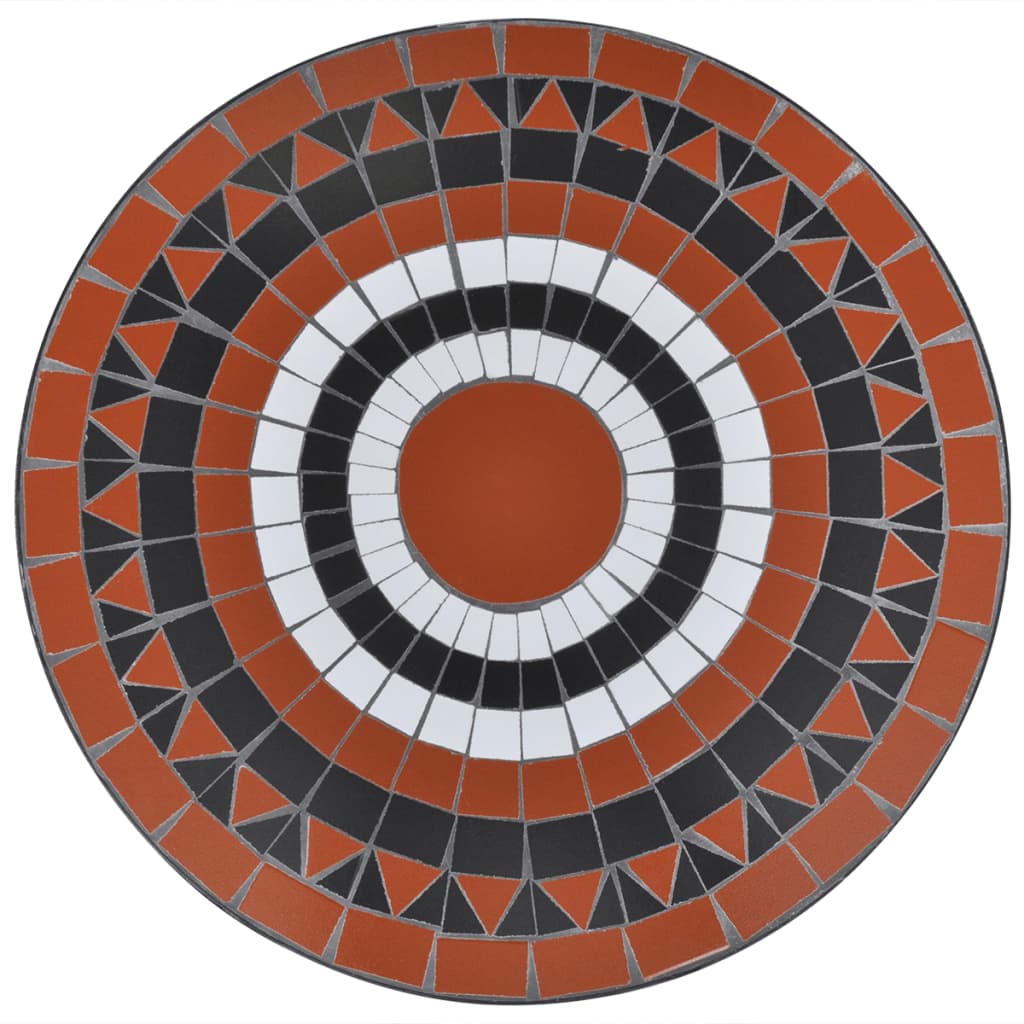 bistrobord 60 cm mosaik terracotta og hvid