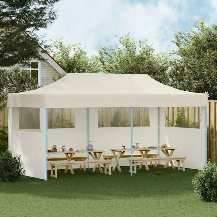 foldbart pop up-festtelt 3 x 6 m cremefarvet