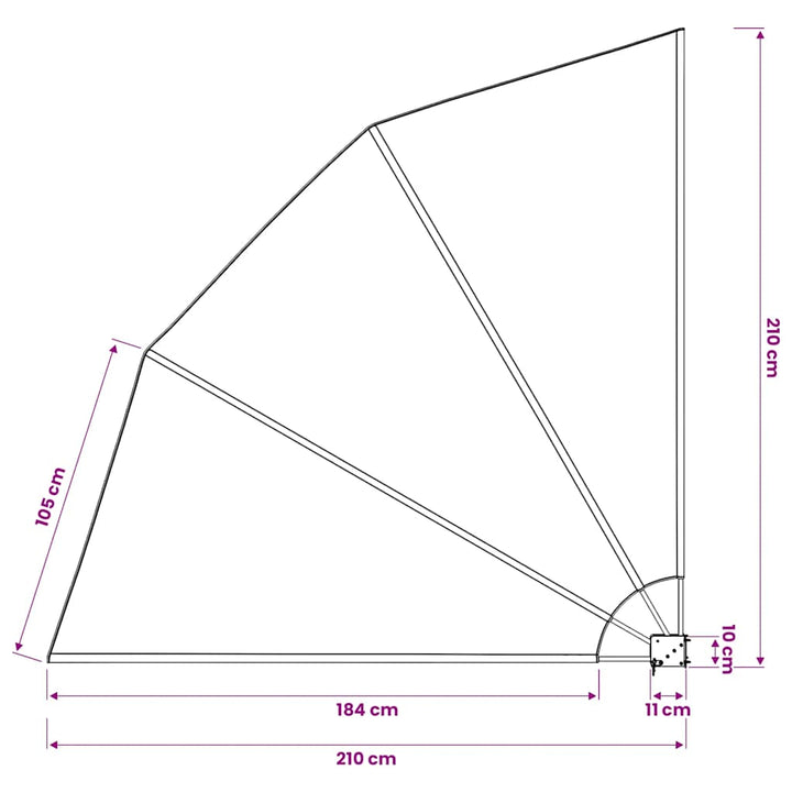 sammenklappelig sidemarkise til altan grå 210 x 210 cm