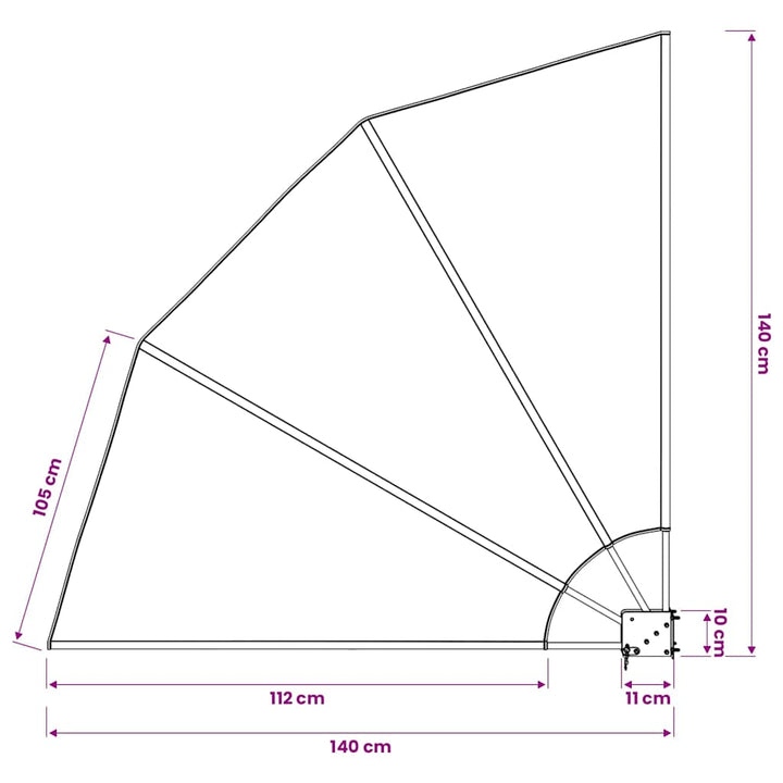 sammenklappelig sidemarkise til altan grå 140 x 140 cm
