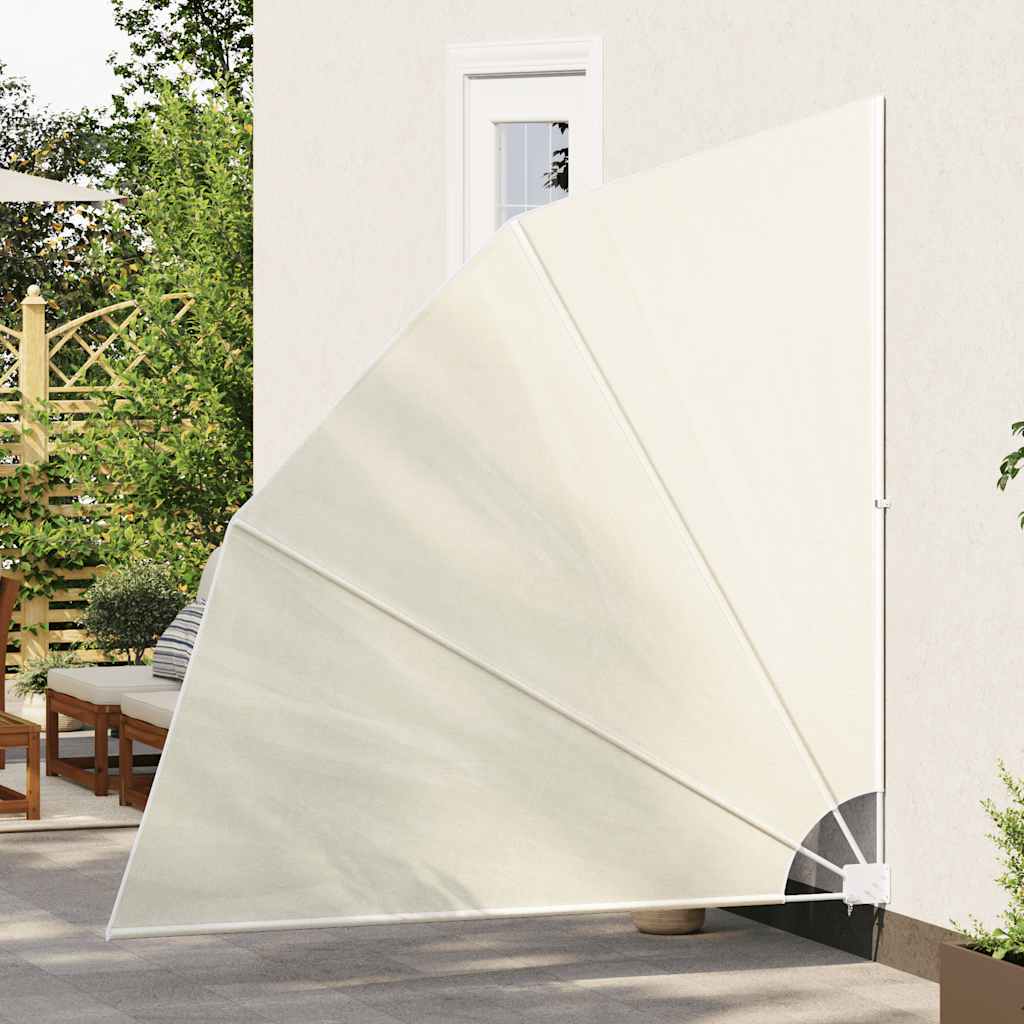 sammenklappelig sidemarkise til altan cremefarvet 210 x 210 cm