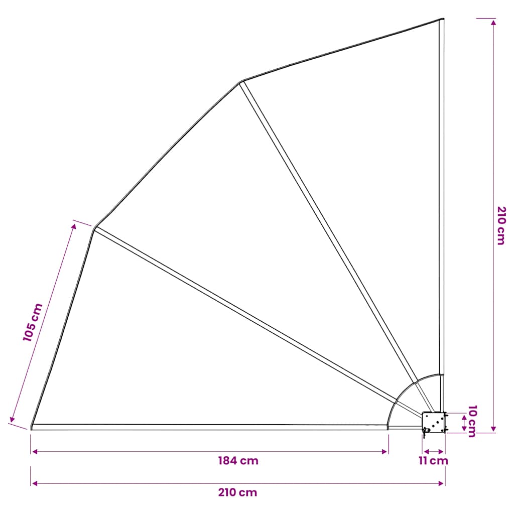 sammenklappelig sidemarkise til altan cremefarvet 210 x 210 cm