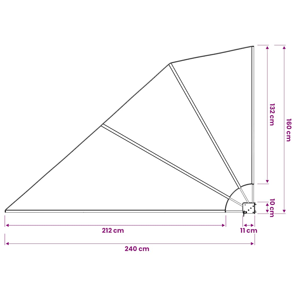 sammenklappelig sidemarkise til altan cremefarvet 160 x 240 cm