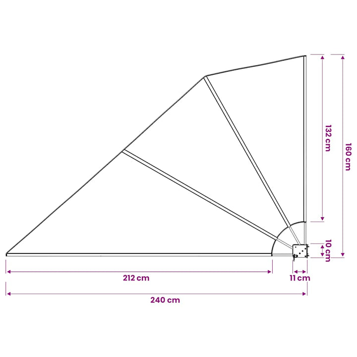 sammenklappelig sidemarkise til altan cremefarvet 160 x 240 cm