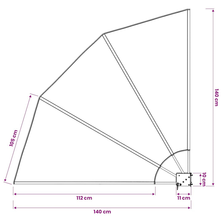 sammenklappelig sidemarkise til altan terracotta 140 x 140 cm