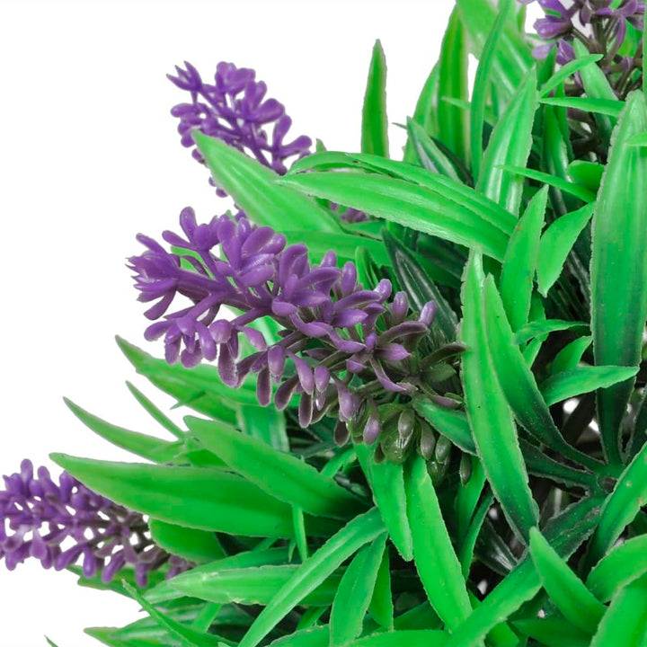 Sæt med 2 kunstige buksbom-kugler med lavendel 28 cm