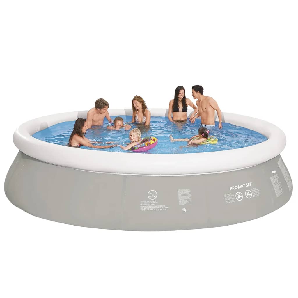 rund oppustelig swimmingpool grå 450 x 122 cm