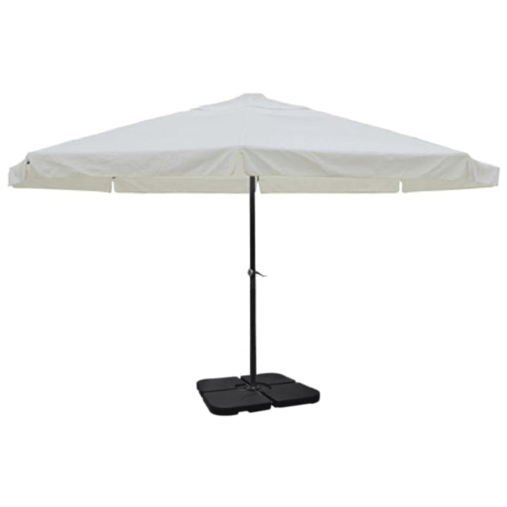 haveparasol med transportabel fod aluminium hvid