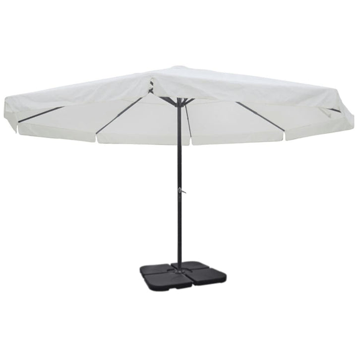haveparasol med transportabel fod aluminium hvid
