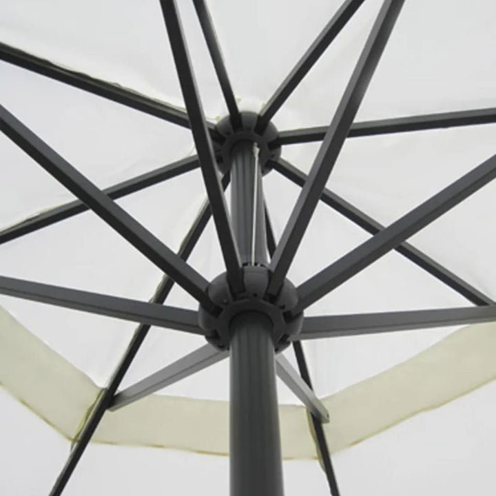 haveparasol med transportabel fod aluminium hvid