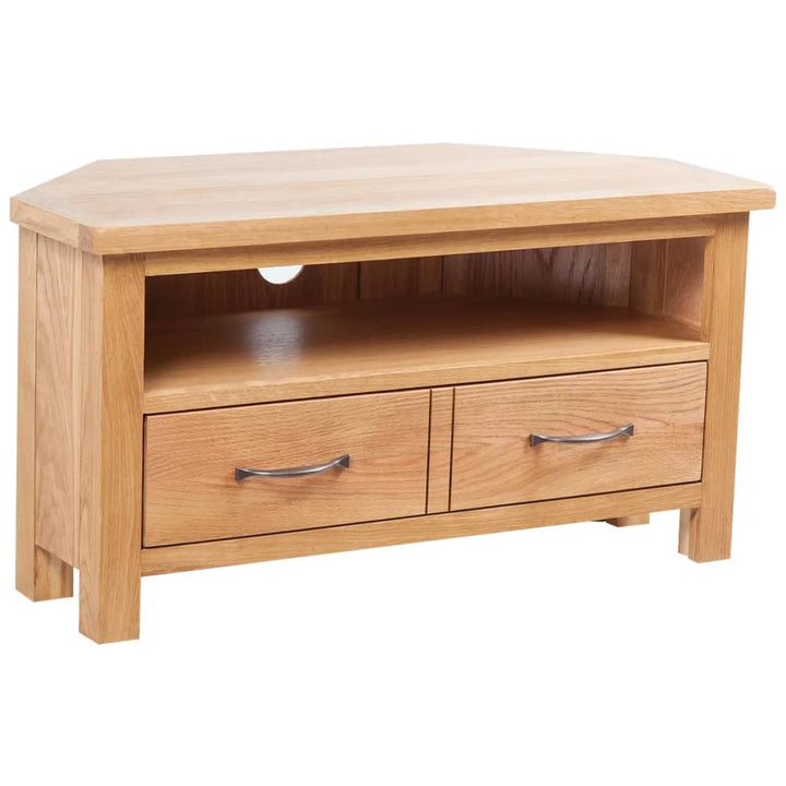 tv-skab med skuffe 88x42x46 cm massivt egetræ
