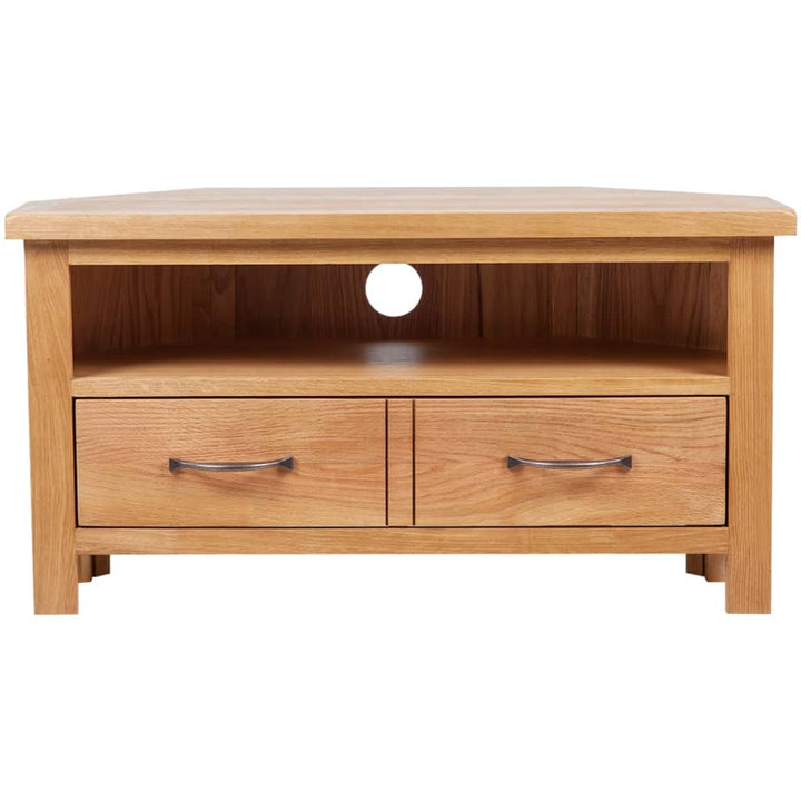 tv-skab med skuffe 88x42x46 cm massivt egetræ