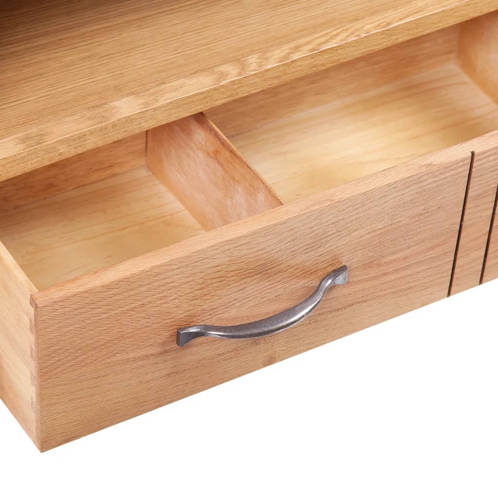 tv-skab med skuffe 88x42x46 cm massivt egetræ
